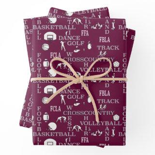 Maroon, white and gray gift