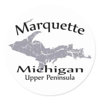Marquette Michigan Map Design Sticker
