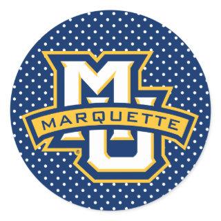 Marquette University Polka Dot Pattern Classic Round Sticker