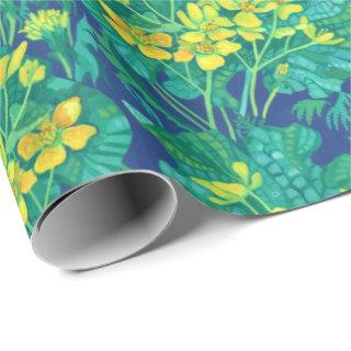 Marsh Marigold Wildflowers Yellow Flowers Pattern