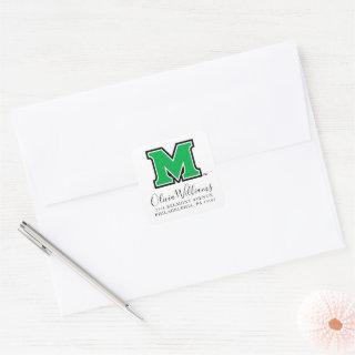 Marshall University M | Add Your Name Square Sticker