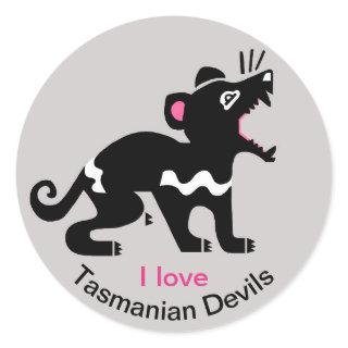 Marsupial  - I love Tasmanian devils - Wildlife Classic Round Sticker