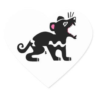 Marsupial - I love Tasmanian DEVILS - Wildlife Heart Sticker