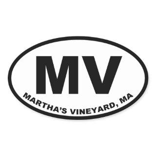 Martha's Vineyard MV Oval Sticker