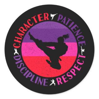 Martial Arts Core Values - Karate Classic Round Sticker
