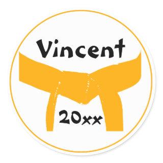 Martial Arts Orange Belt Classic Round Sticker