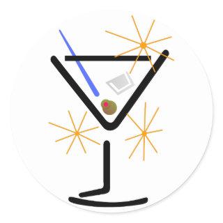 Martini Glass Classic Round Sticker