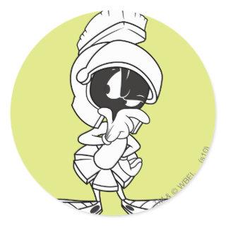 MARVIN THE MARTIAN™ Thinking Classic Round Sticker