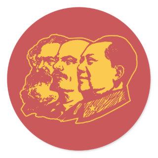 Marx Lenin Mao Portrait Classic Round Sticker