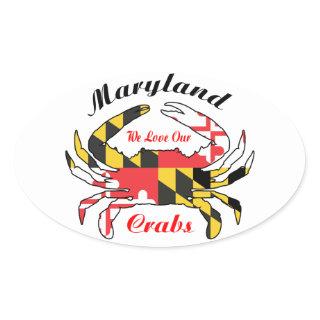 Maryland flag blue crab car decal sticker