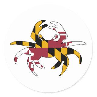 Maryland Flag Crab Classic Round Sticker