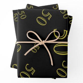 Masculine Double Gold Frame 50th Birthday   Sheets
