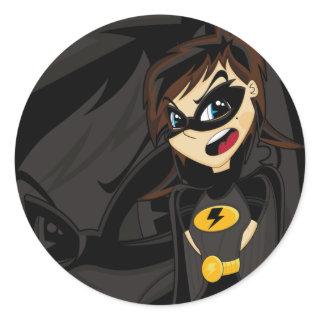 Masked Superhero Girl Sticker