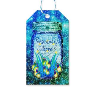 Mason jar lightning bug glowing firefly  magnet gift tags