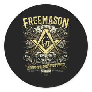 Masonic Est 1717 Distressed Classic Round Sticker