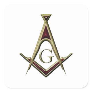 Masonic Square & Compass Square Sticker