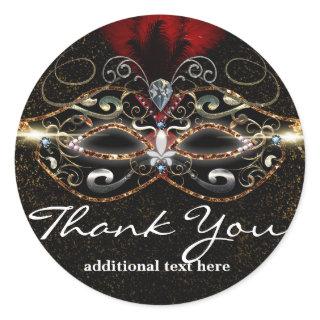 Masquerade Mask Red Elegant Party Favor Sticker