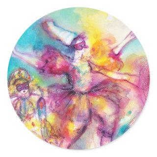 MASQUERADE PARTY,Mardi Gras Masks,Dance,Music Classic Round Sticker