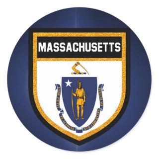 Massachusetts Flag Classic Round Sticker