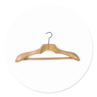 massive wooden coat hanger classic round sticker