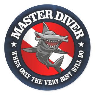 Master Diver (Hammerhead) Classic Round Sticker