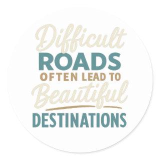 Masterpiece in Progress – Motivation Quote Classic Round Sticker