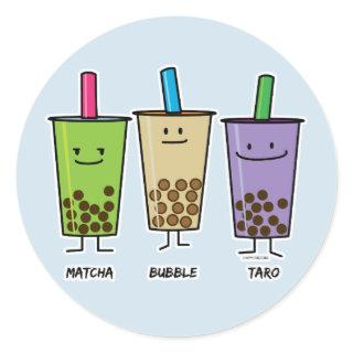 Matcha boba tea green drink milk Taro tapioca Japa Classic Round Sticker