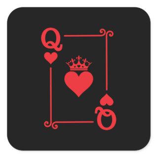 Matching Couples Halloween Costume Queen of Hearts Square Sticker