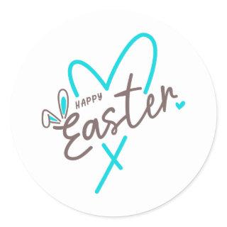 Matching Family Happy Easter Classic Round Sticker