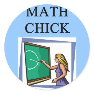 MATH CHICK CLASSIC ROUND STICKER