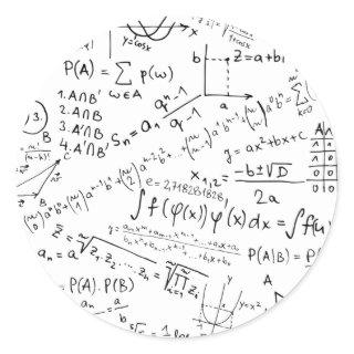 Math Geek, Mathematics Problem Solving Pattern Classic Round Sticker
