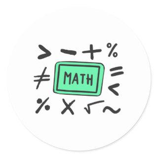 Math symbols for Students and Parents Classic Round Sticker