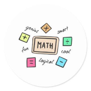 Math symbols for Students and Parents Classic Round Sticker