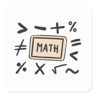 Math symbols for Students and Parents Square Sticker