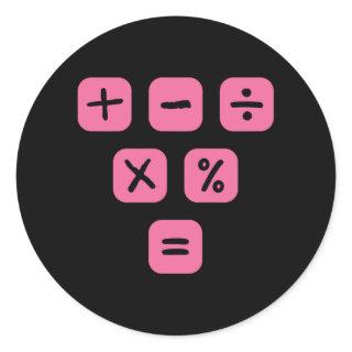 Math Symbols mathematical Signs Maths Classic Round Sticker