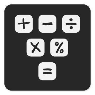 Math Symbols mathematical Signs Maths Square Sticker