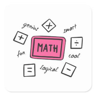 Math symbols Students and Parents Square Sticker
