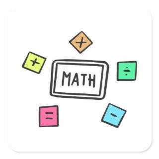 Math symbols Students and Parents Square Sticker