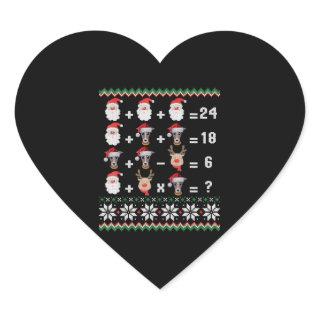 Math Teacher Christmas GREYHOUND Heart Sticker