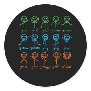 Math Teacher Dance Equation Mathematic Maths Classic Round Sticker