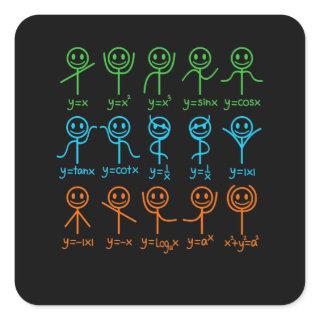 Math Teacher Dance Equation Mathematic Maths Square Sticker