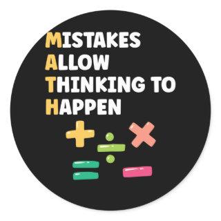 Math Teacher Preschool Mathematician Classic Round Sticker