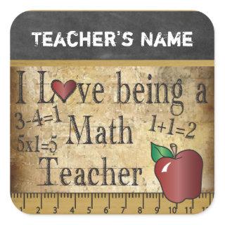Math Teacher  👩‍🏫 - Vintage Unique Style Square Sticker