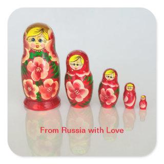 Matryoshka Dolls Square Sticker