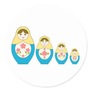 Matryoshka Russian Nesting Dolls Classic Round Sticker