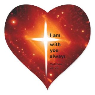 Matthew 28:20 heart sticker