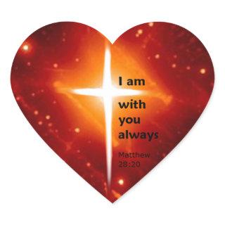 Matthew 28:20 heart sticker