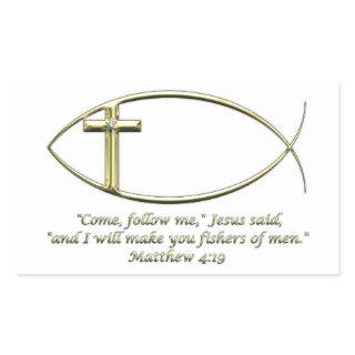 Matthew 4:19 rectangular sticker