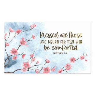 Matthew 5:4 Blessed are those who Mourn Bible Rectangular Sticker