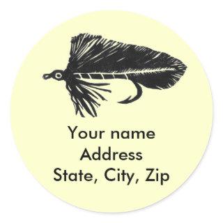 Matuka streamer, fly fishing, fly tying, art classic round sticker